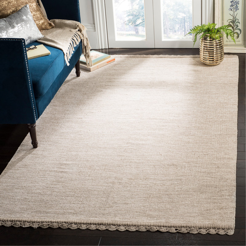 Gracie Oaks Mohnton Handmade Flatweave Cotton Beige Rug & Reviews Wayfair